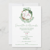 Invitation Fir Tree & Holly Wreath Noël Mariage à thème (Devant)