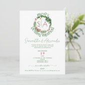 Invitation Fir Tree & Holly Wreath Noël Mariage à thème (Debout devant)