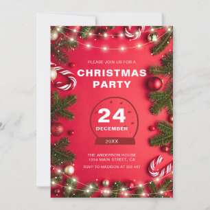 Invitation Fir Twig Et Feux Noël