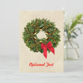 Invitation Fir Wreath avec Gold Horseshoes et Red Bow Custom (Debout devant)