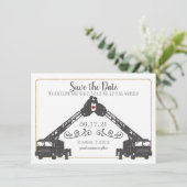 Invitation Fire Fighter Sauvez la date avec la photo (Debout devant)