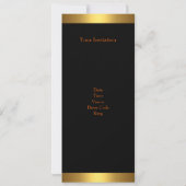 Invitation Fire Gold Black 30e fête d'anniversaire Long 2 (Dos)