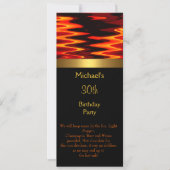 Invitation Fire Gold Black 30e fête d'anniversaire Long 2 (Devant)