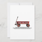 Invitation Fire Island retro red wagon beach summer vacation  (Dos)