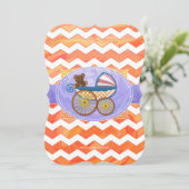 Invitation Fire Lake Orange Chevron Baby (Debout devant)