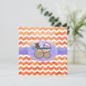 Invitation Fire Lake Orange Chevron Baby (Debout devant)