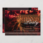 Invitation Fire Passion Waves Anniversaire Fête Art Invitatio (Devant / Derrière)