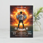 Invitation Fire Stadium Theme Boys 8th Birthday Party (Debout devant)
