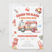 Invitation Fire Truck Birthday Party (Devant)