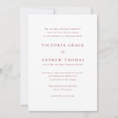 Invitation Firebrick Rouge Typographie simple Mariage officie (Devant)