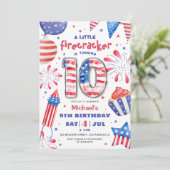 Invitation Firecracker 4 Juillet 10 Anniversaire Patriotic Cu (Debout devant)