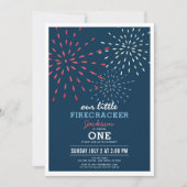 Invitation Firecracker 4 juillet Fireworks Anniversaire (Devant)
