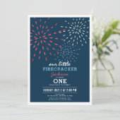 Invitation Firecracker 4 juillet Fireworks Anniversaire (Debout devant)