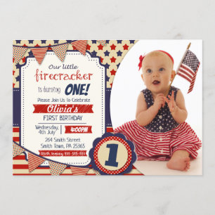 Invitation Firecracker Neutral 4 juillet