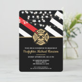 Invitation Firefighter Fire Academy Fireman Graduation (Debout devant)