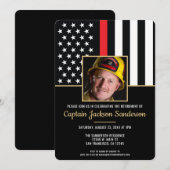 Invitation Firefighter Fire Department Retirement Photo (Devant / Derrière)