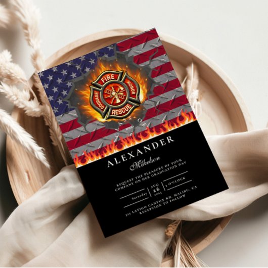 Invitation Firefighter Graduation Party