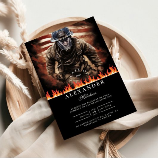 Invitation Firefighter Hero Graduation