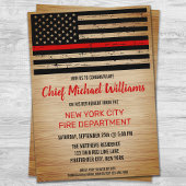 Invitation Firefighter Retirement Thin Red Line Fireman