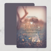 Invitation Fireflies Mason Jar Rustic Garden Couples Douche (Devant / Derrière)