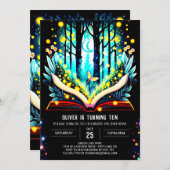 Invitation Fireflies numériques modernes Anniversaire (Devant / Derrière)