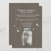Invitation Firefly Mason Jar Rustic Country Couples Douche (Devant / Derrière)