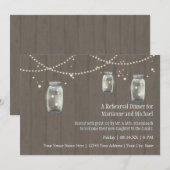 Invitation Firefly Mason Jar Rustic Country Mariages de nuit (Devant / Derrière)
