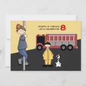 Invitation Fireman Birthday Party (Devant)