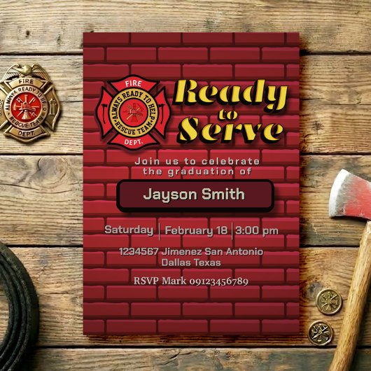 Invitation Fireman Graduation Party