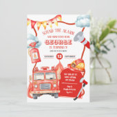 Invitation Firetruck Kid's Birthday (Debout devant)
