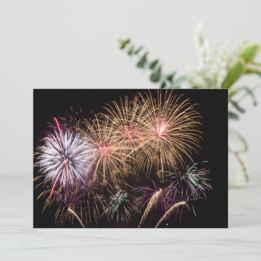 Invitation Fireworks / Carte Flat (Debout devant)