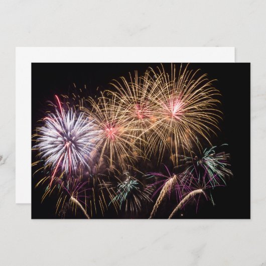 Invitation Fireworks / Carte Flat (Devant / Derrière)