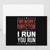 Invitation Fireworks Director I Run You Run Funny 4 juillet (Devant / Derrière)
