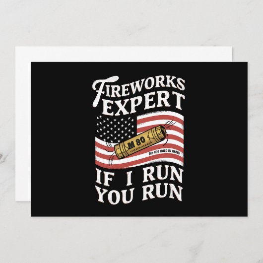 Invitation Fireworks Expert Si J'Exécute Vous Exécutez 4 juil (Devant / Derrière)