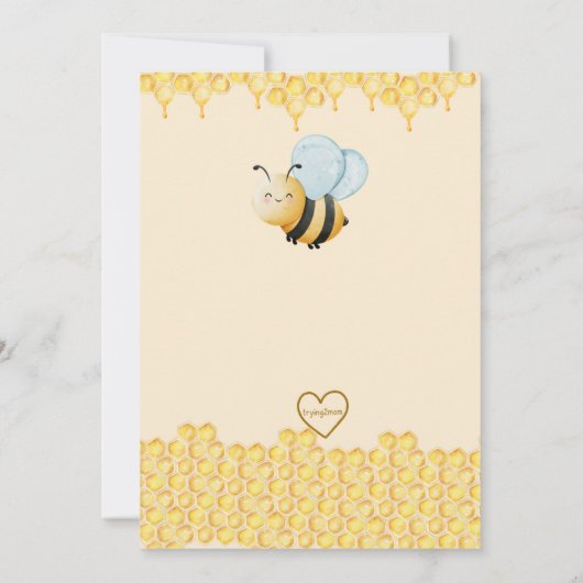 Invitation First Bee Day, Bumble Bee 1st Birthday (Dos)
