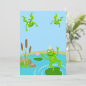 Invitation First birthday baby frog family party  (Debout devant)