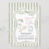 Invitation First Birthday Invitation, Silly Goose Birthday  (Devant / Derrière)
