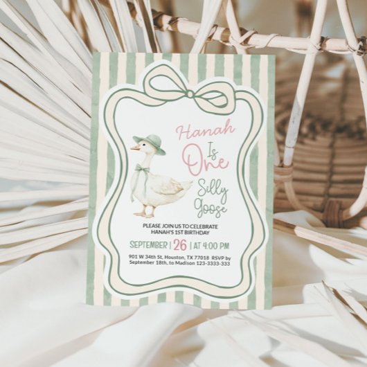 Invitation First Birthday Invitation, Silly Goose Birthday 