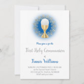 Invitation First Communion catholic boy (Devant)