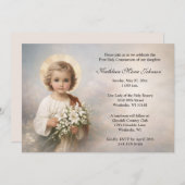 Invitation First Communion Child Jesus with Lilies (Devant / Derrière)