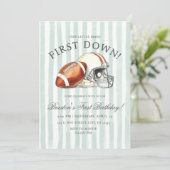 Invitation First Down Birthday Evite, Editable Football Invit (Debout devant)