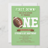 Invitation First Down Football Green ONE 1er anniversaire fêt (Devant)