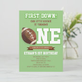 Invitation First Down Football Green ONE 1er anniversaire fêt (Debout devant)
