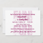 Invitation First Girl Baby Birthday Ajouter un coeur rose pho (Dos)