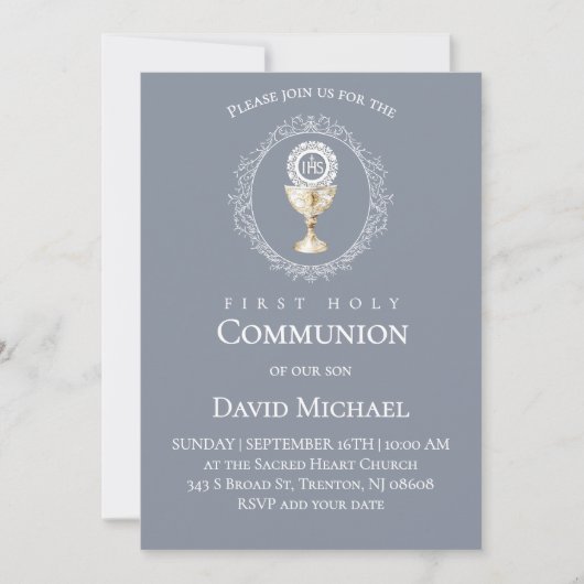 Invitation First Holy Communion boy (Devant)