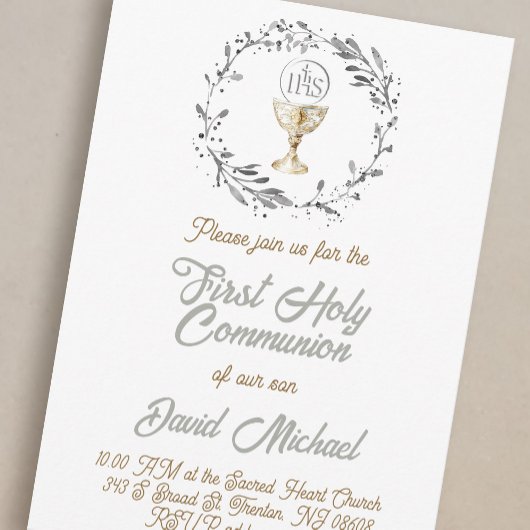 Invitation First Holy Communion boy