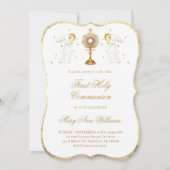 Invitation First Holy Communion catholic angels Eucharist (Devant)