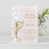 Invitation  First Holy Communion Chalice Host (Debout devant)