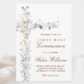 Invitation First Holy Communion floral cross