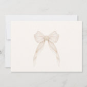 Invitation First Holy Communion Ivory Bow Pearls Photo (Dos)